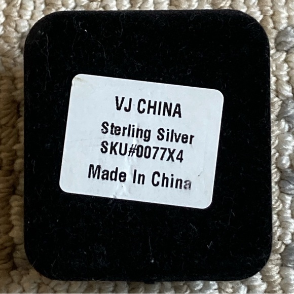 VJ CHINA Sterling Silver Lavender and Clear Stones Earrings 925 - Picture 14 of 14